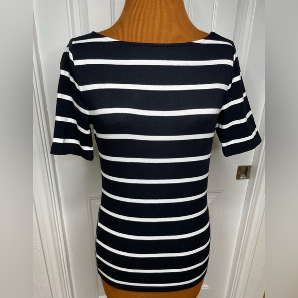 Ralph Lauren Tops - Lauren Ralph Lauren Black and White Striped Top Size Small